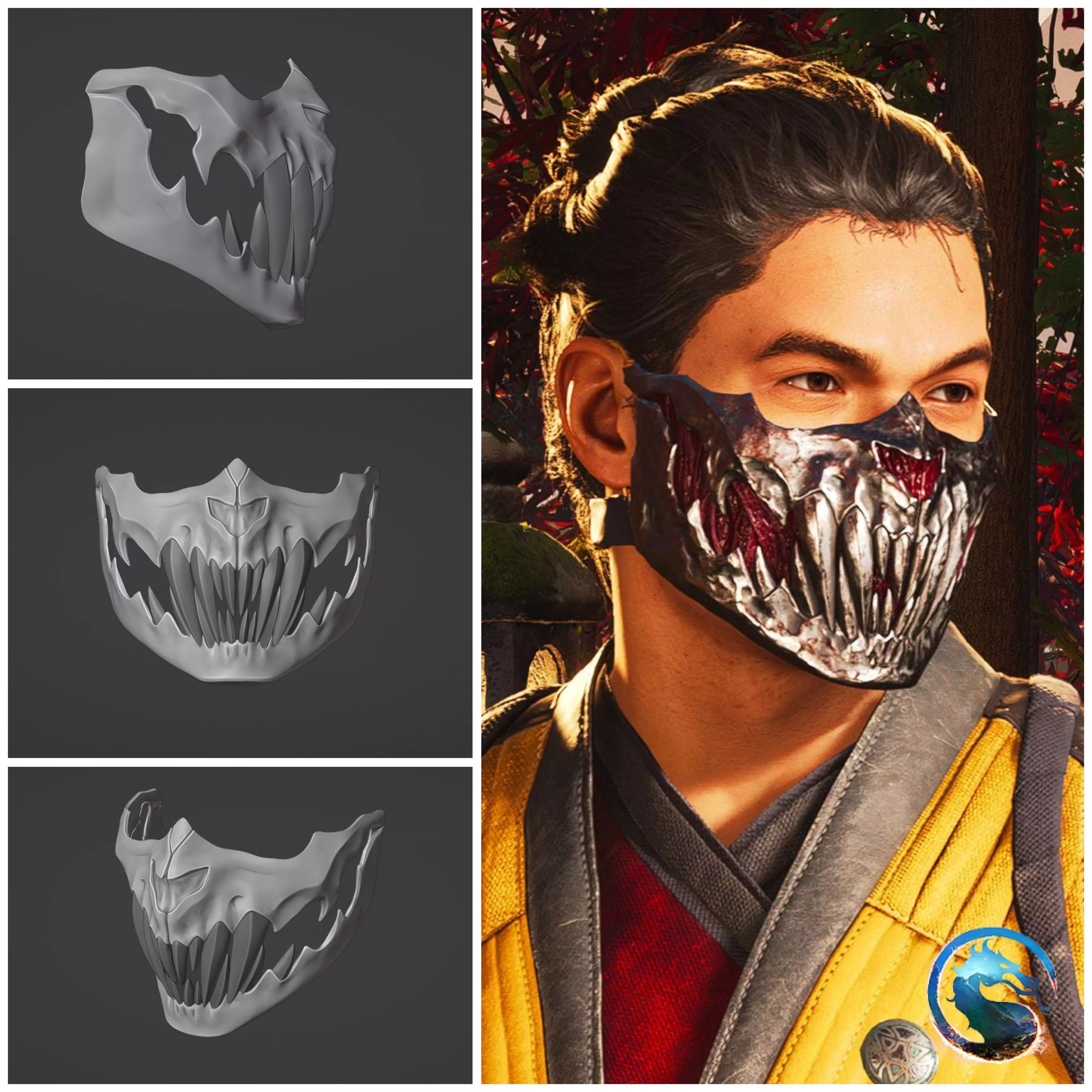 Scorpion mask from MK1 - Deferred Vengeance 3D print model