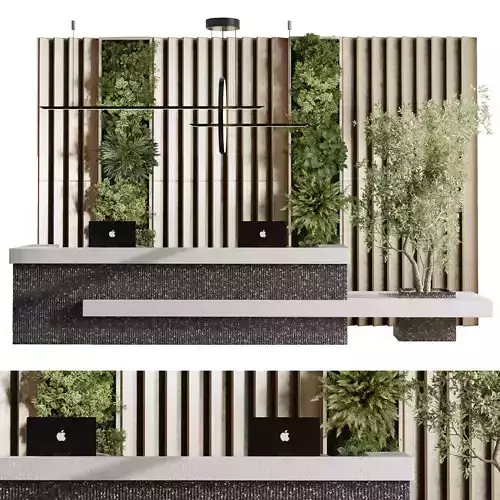 Reception desk - office furniture - Vertical Wall Garden