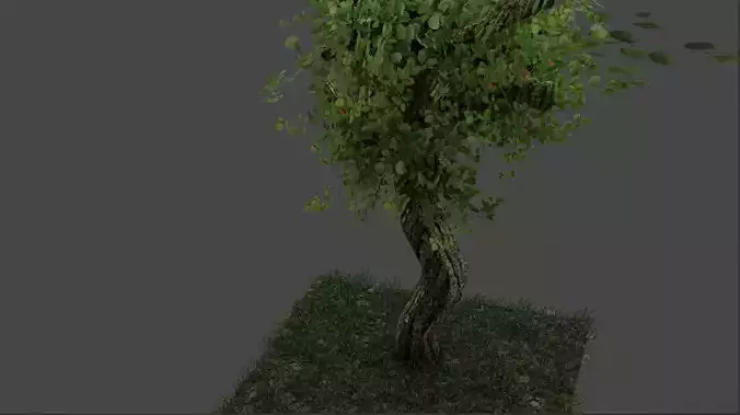 PHOTOREALISTIC NATURE SET - TREE-GRASS-LEAFS FOR ON THE GROUND