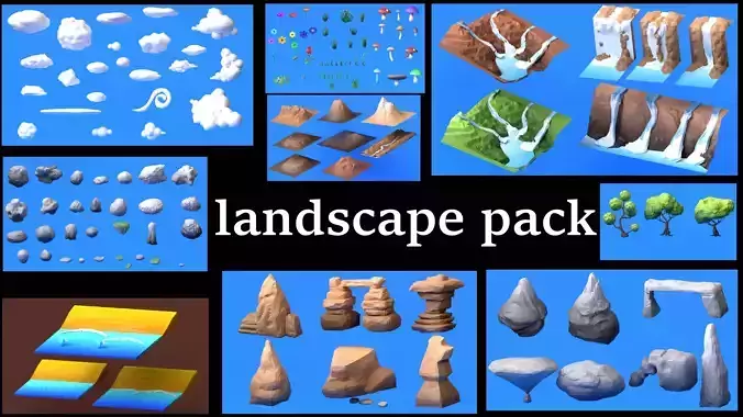 Low Ploy Landscape Pack Low-poly 3D model