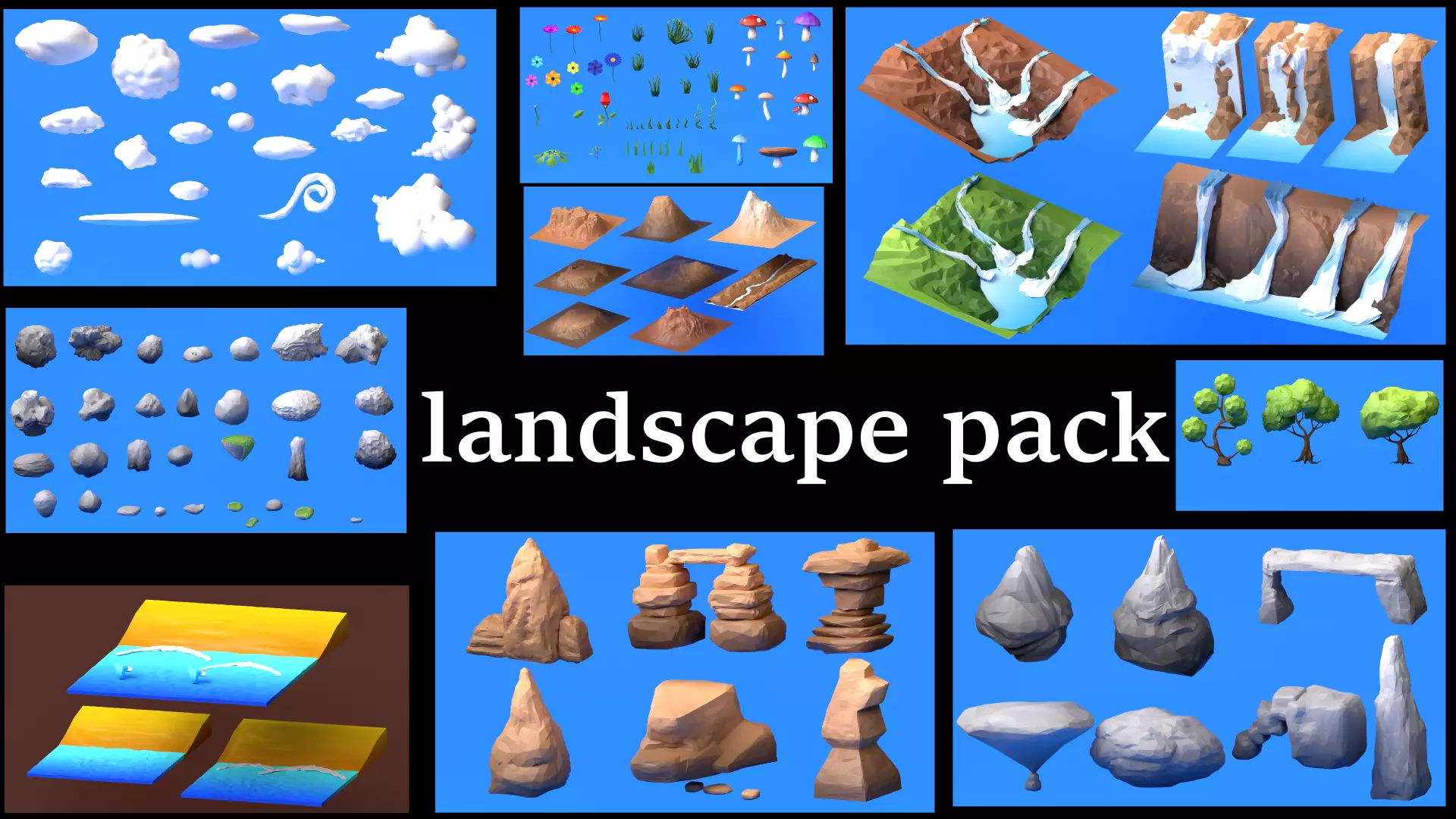 Low Ploy Landscape Pack Low-poly 3D model_0