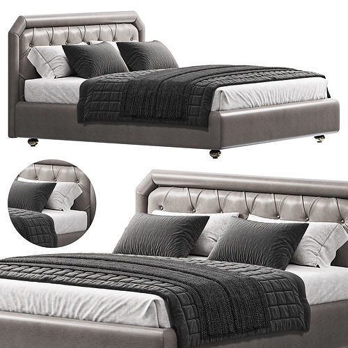  Camille Alto Capitonne Bed By Twils 3D model
