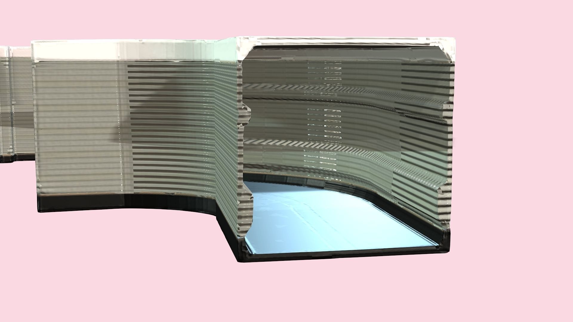 Scifi Corridor kit modular Low-poly 3D model_2