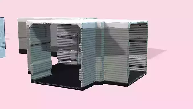 Scifi Corridor kit modular Low-poly 3D model Scifi Corridor kit modular Low-poly 3D model