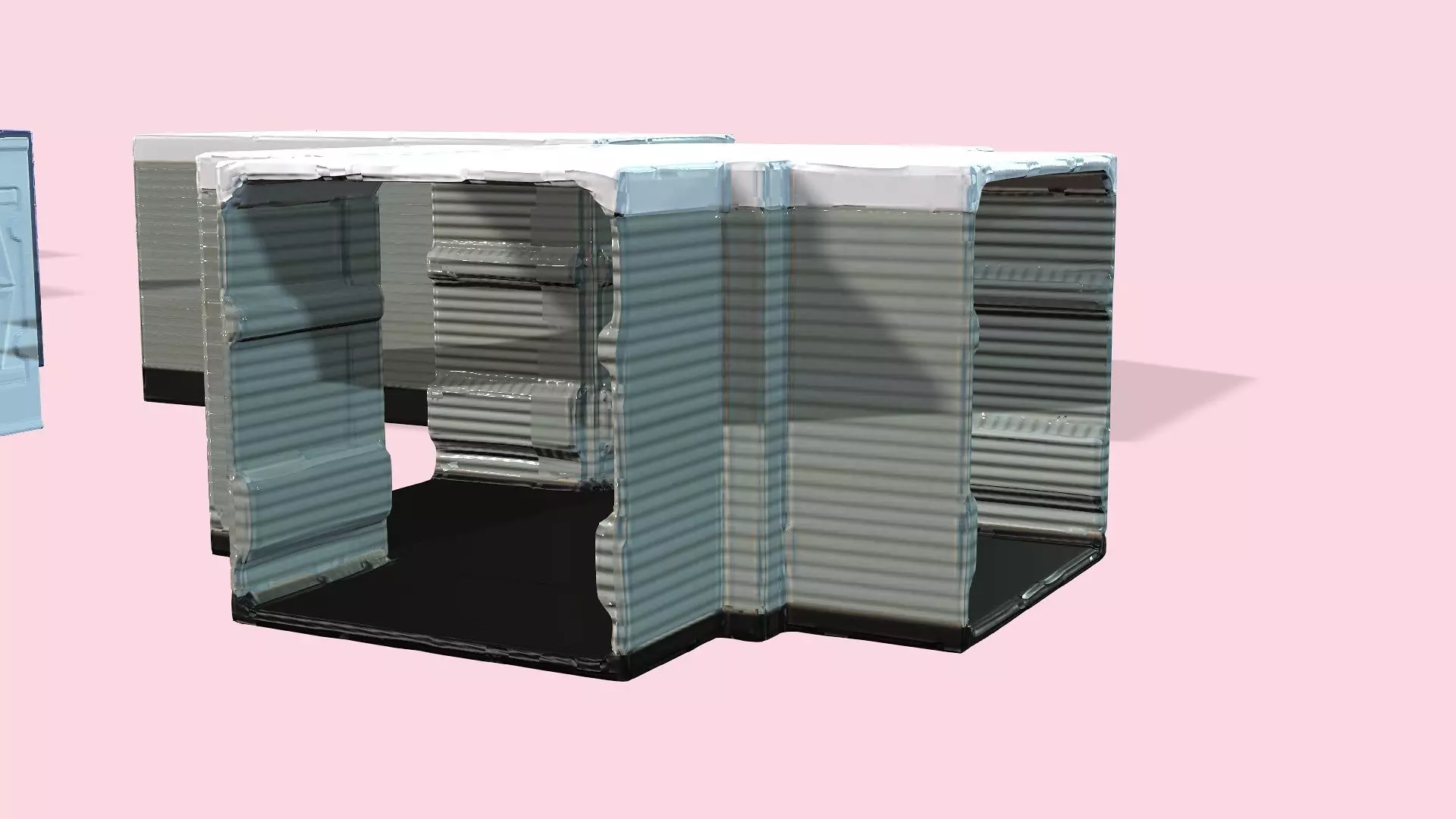 Scifi Corridor kit modular Low-poly 3D model_0