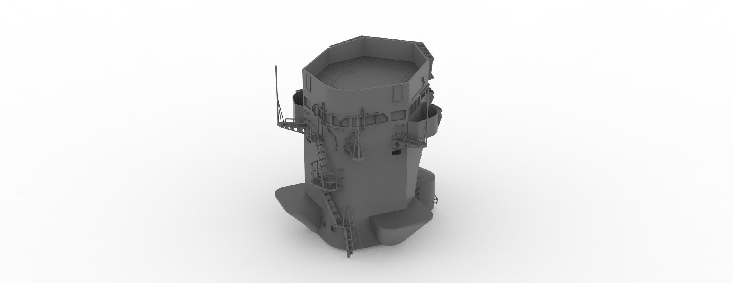 Yamato superstructure full 3D print model_65