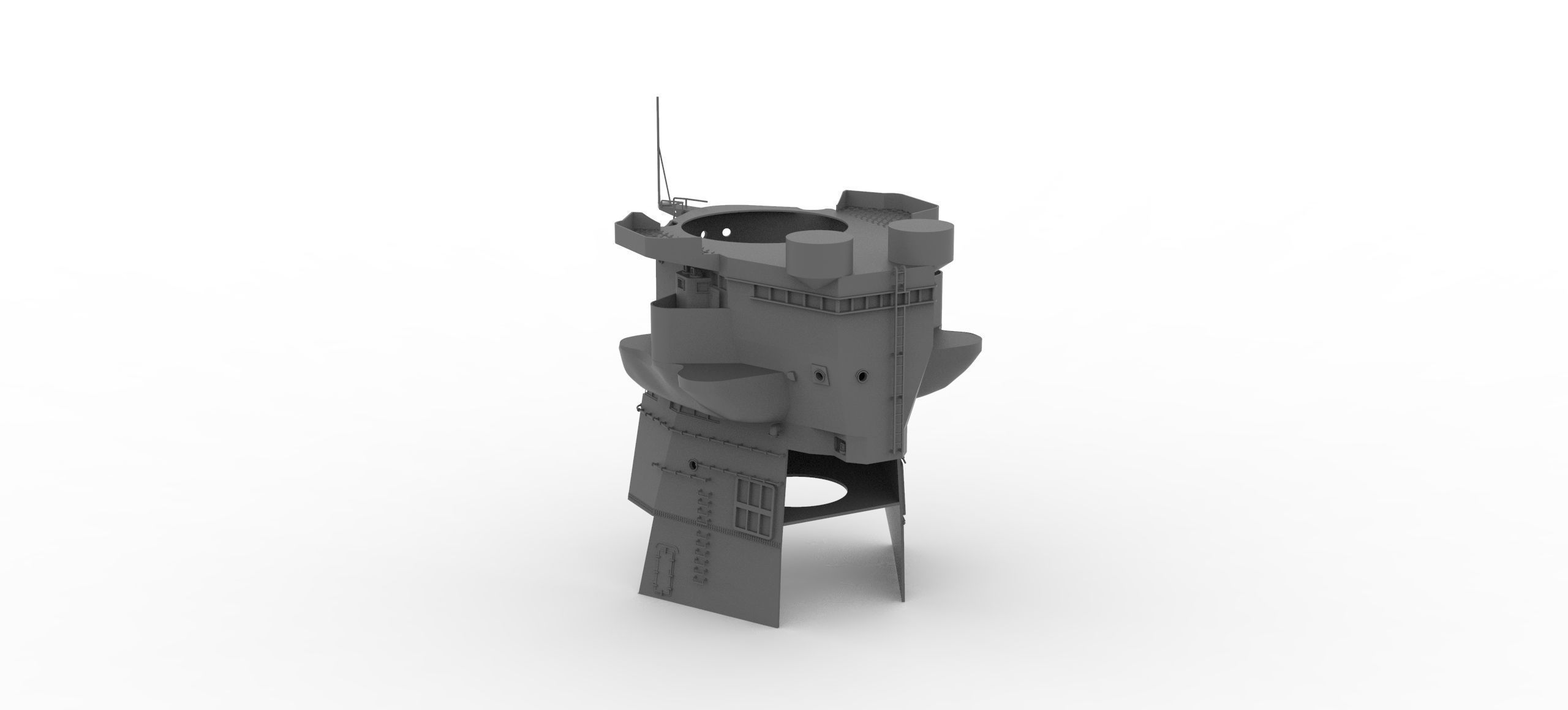 Yamato superstructure full 3D print model_41