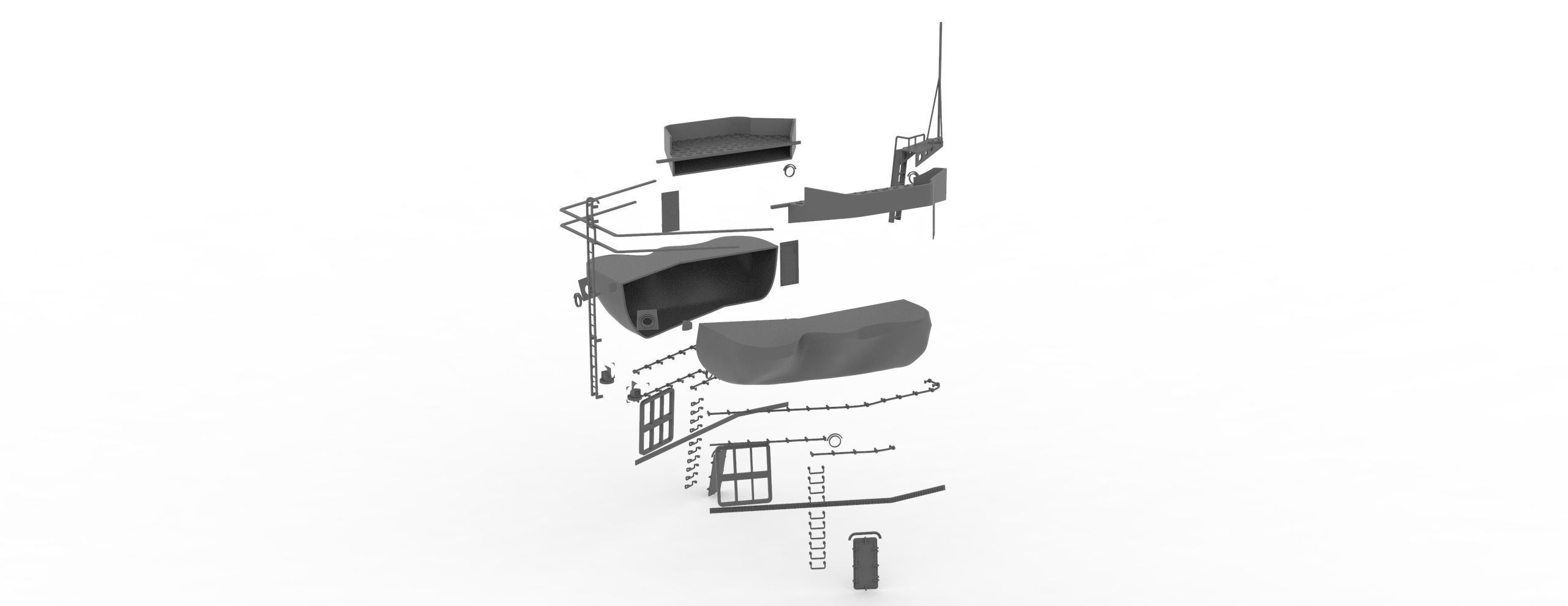 Yamato superstructure full 3D print model_38