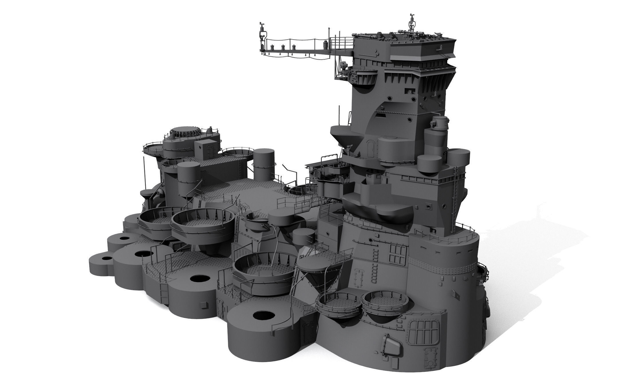 Yamato superstructure full 3D print model_3