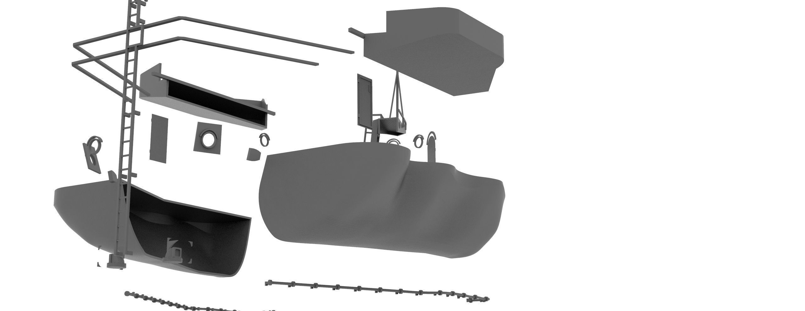 Yamato superstructure full 3D print model_40