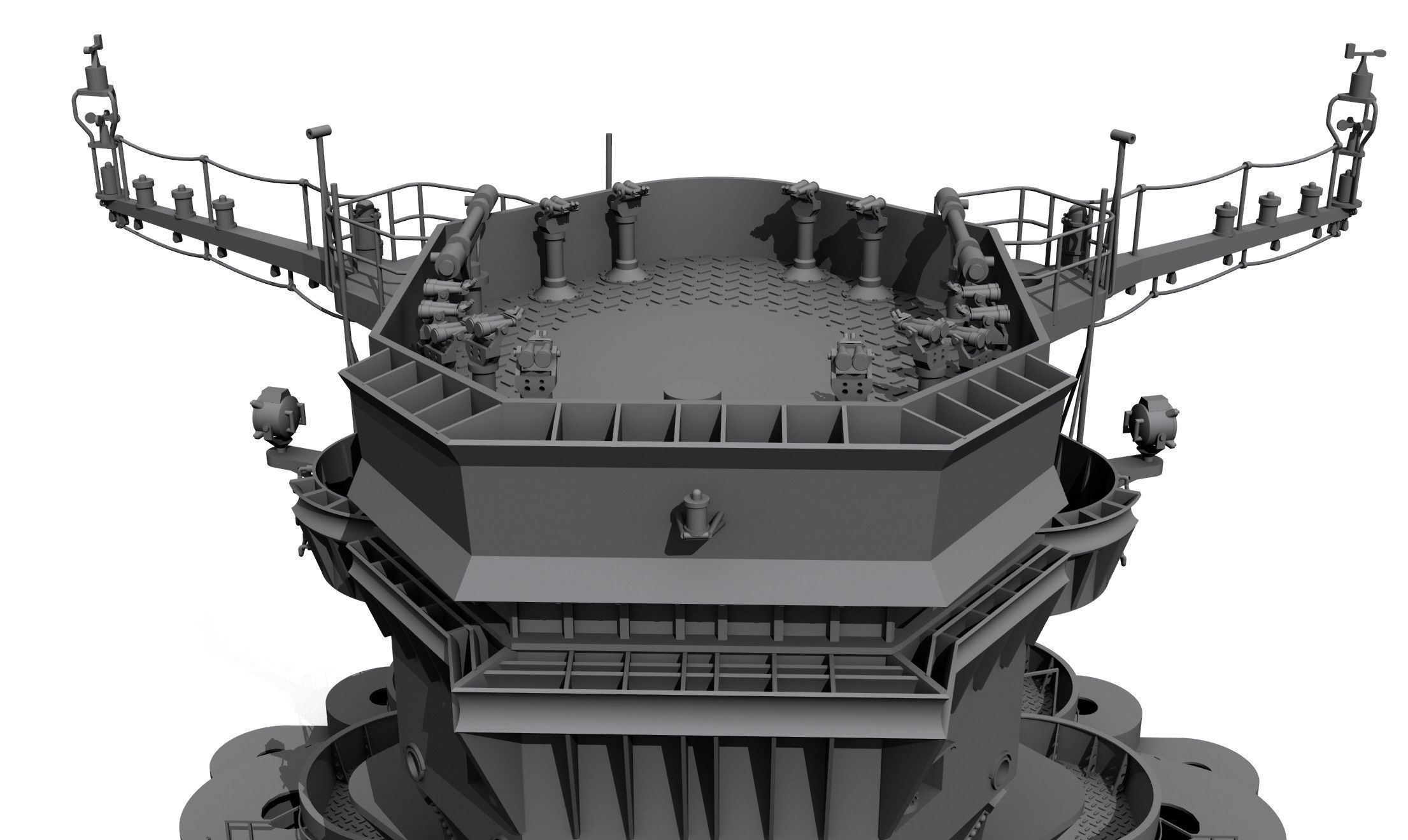 Yamato superstructure full 3D print model_4