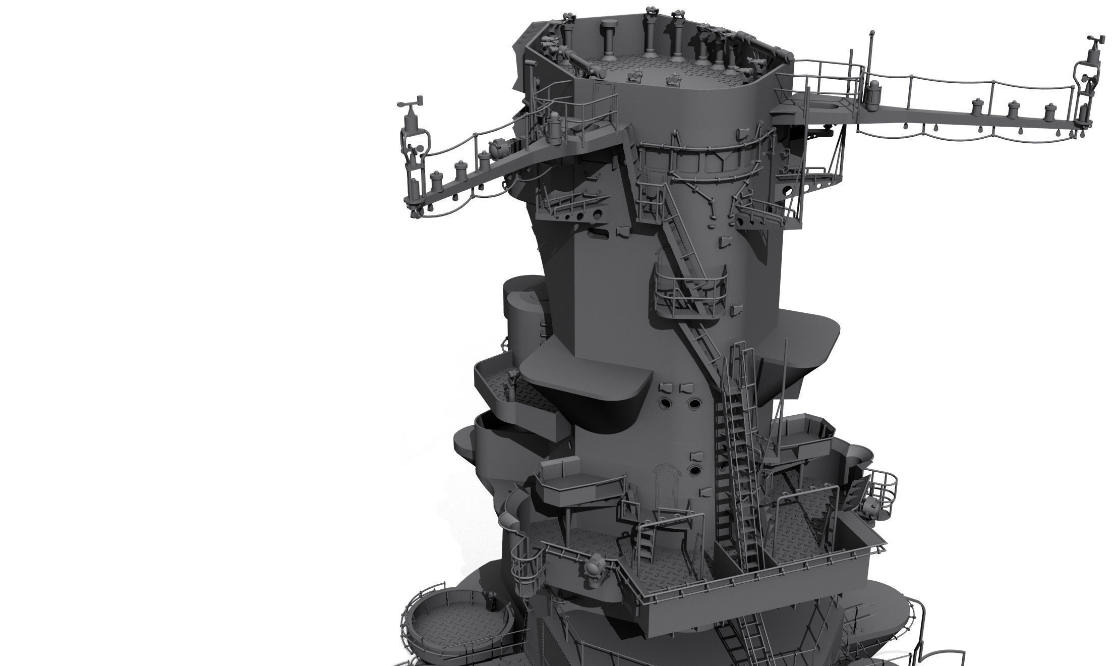 Yamato superstructure full 3D print model_6