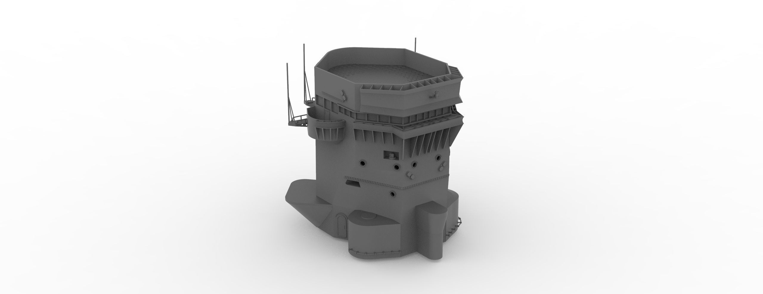 Yamato superstructure full 3D print model_64