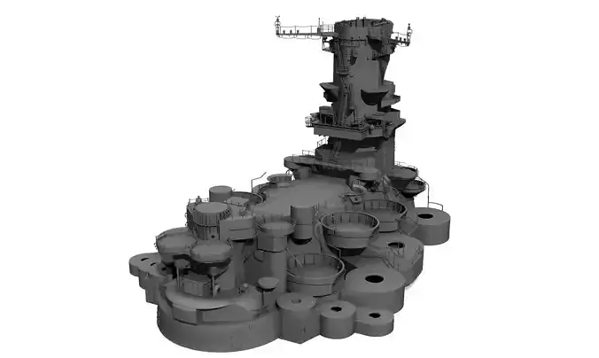 Yamato superstructure full 3D print model
