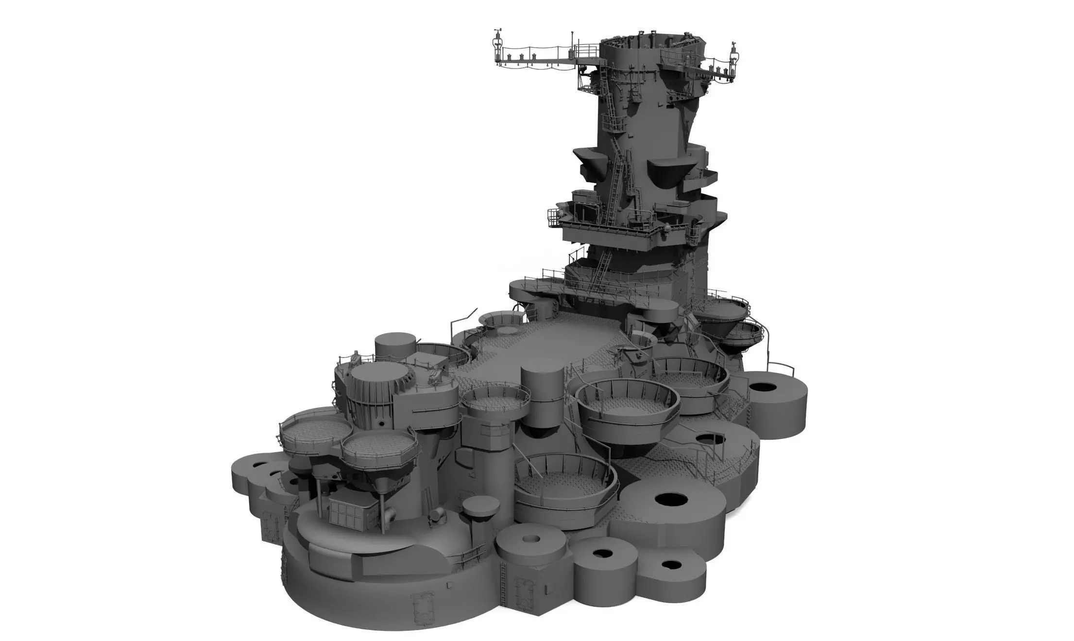 Yamato superstructure full 3D print model_0