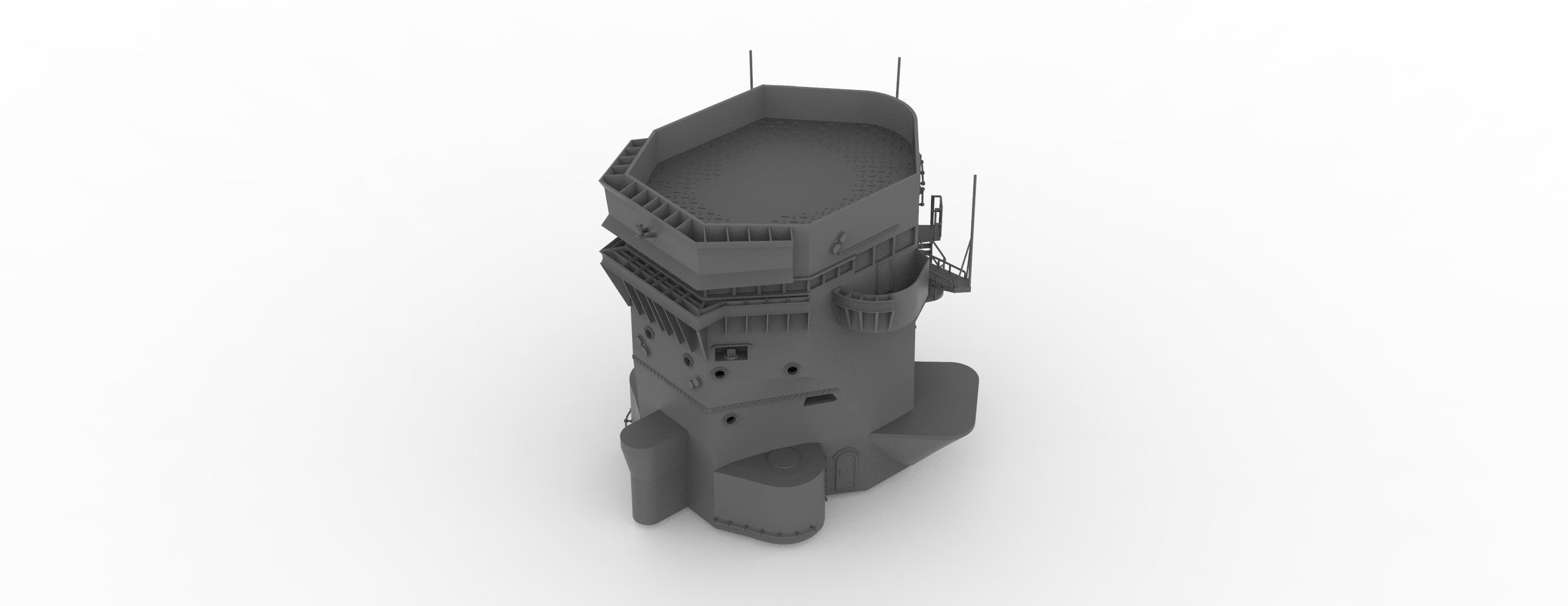 Yamato superstructure full 3D print model_63