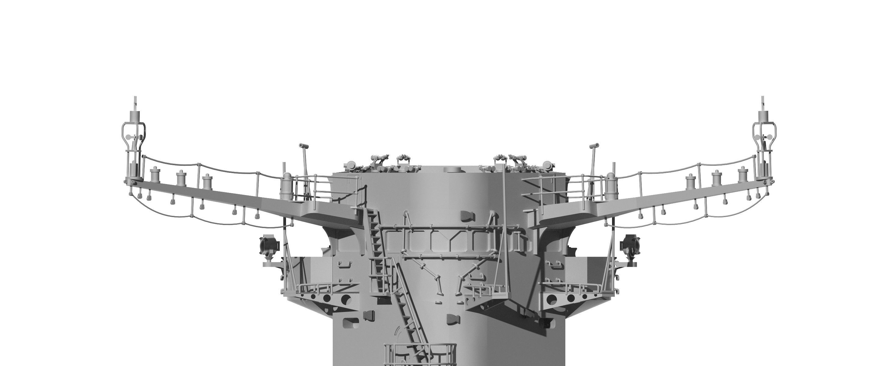 Yamato superstructure full 3D print model_5