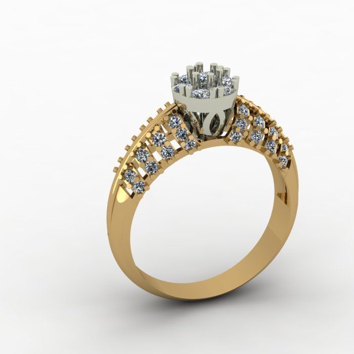 engagement daimond ring 3D print model_4