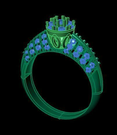 engagement daimond ring 3D print model_8