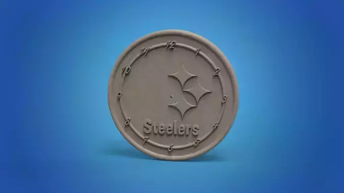 Steelers wall clock art STL model for CNC 3D printing 3D print model