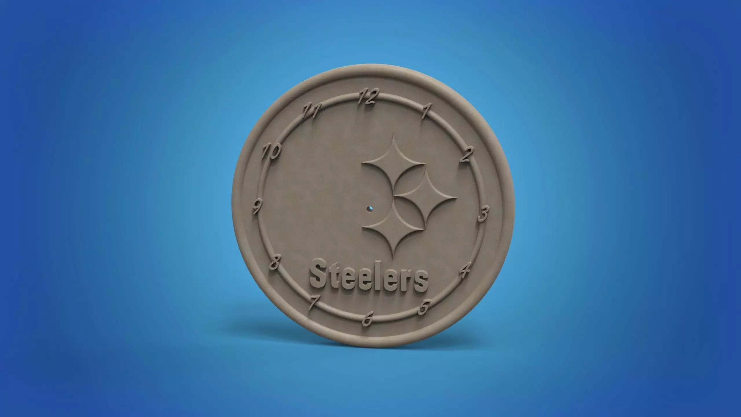 Steelers wall clock art STL model for CNC 3D printing 3D print model_0