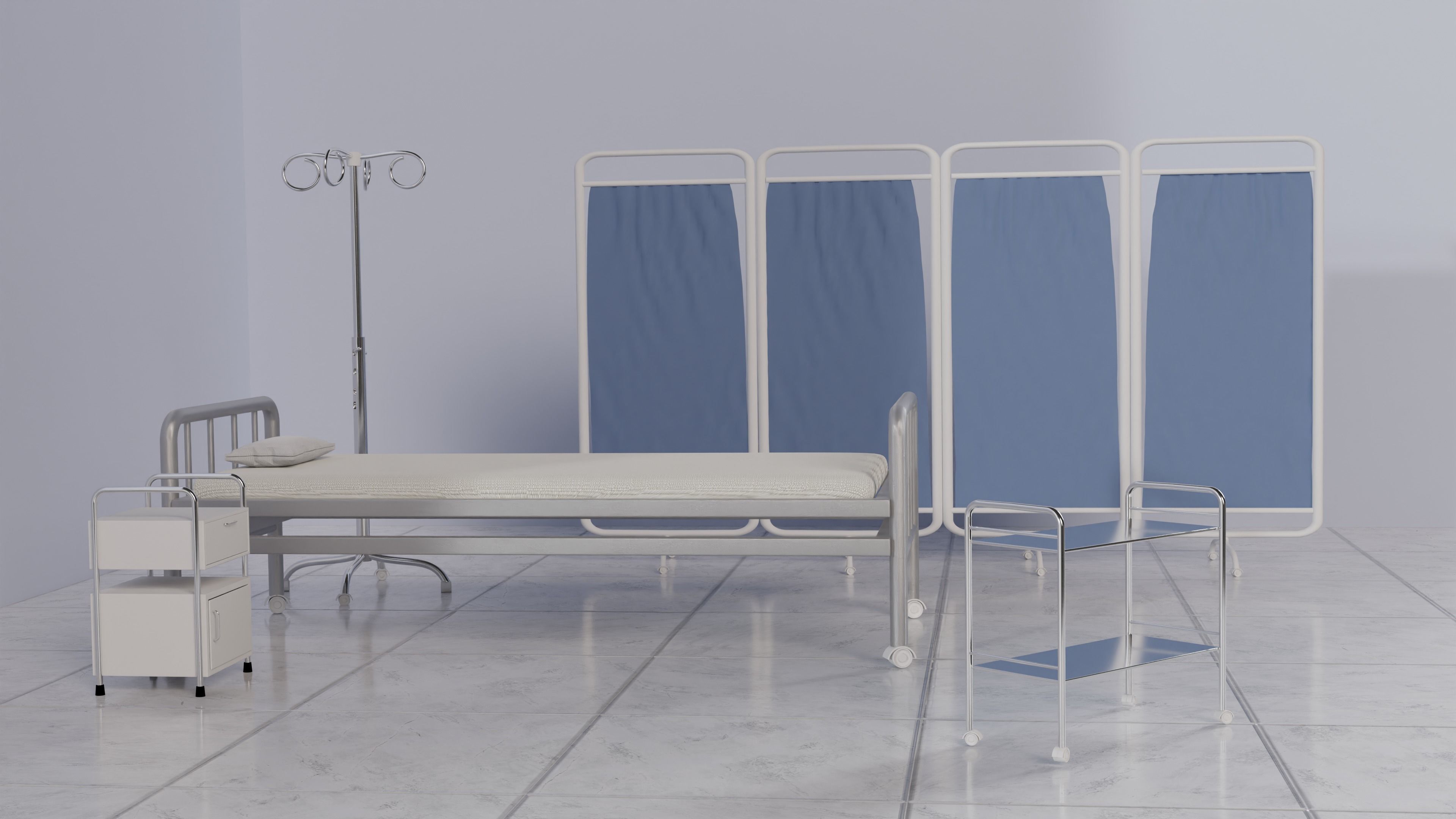 Hospital Room Props 3D model_8