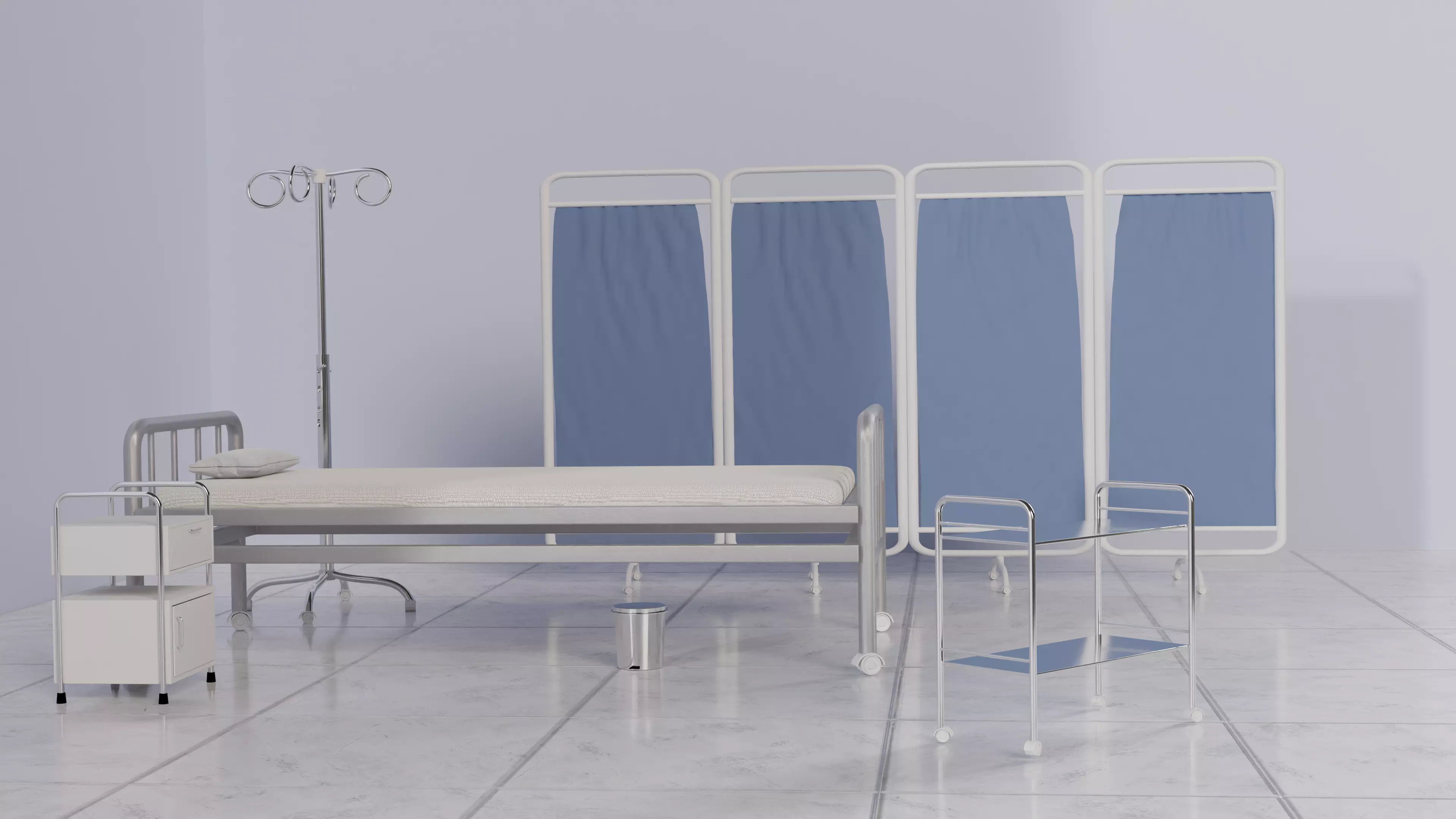 Hospital Room Props 3D model_0
