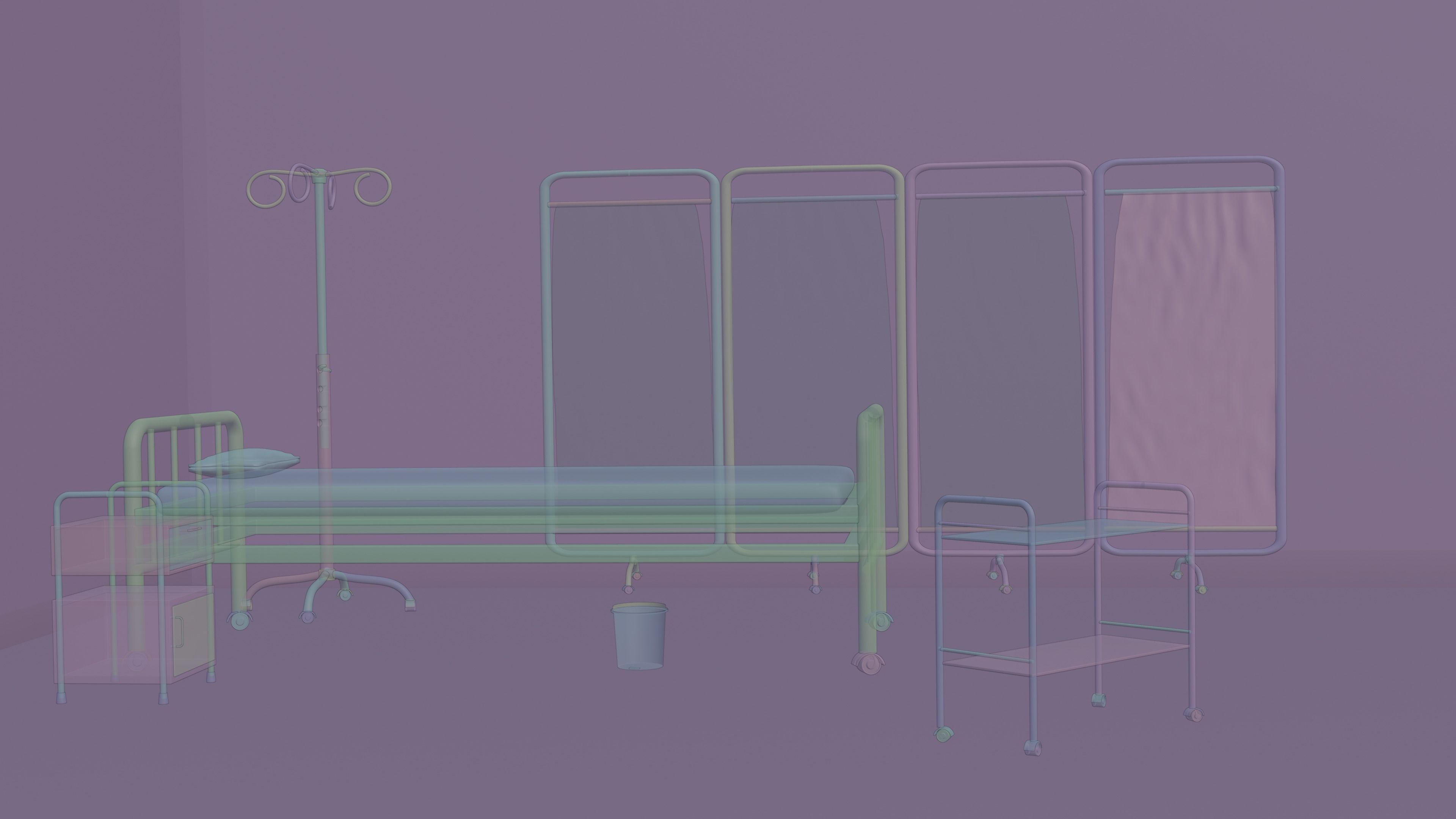 Hospital Room Props 3D model_15