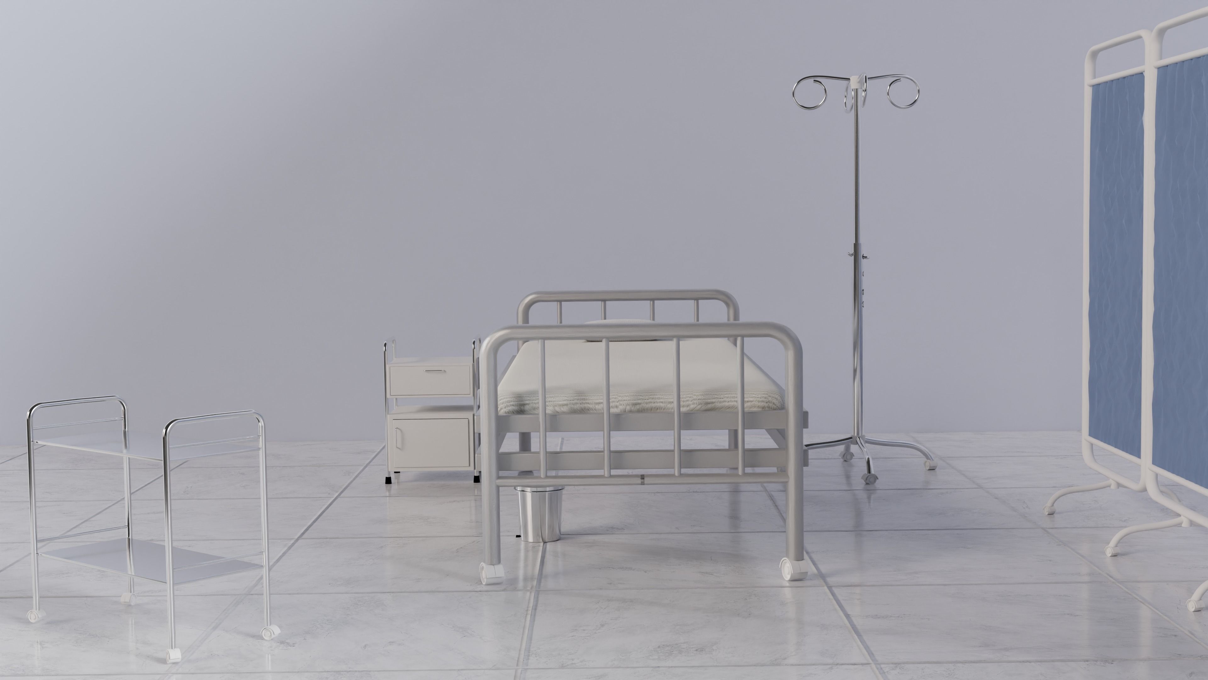 Hospital Room Props 3D model_2