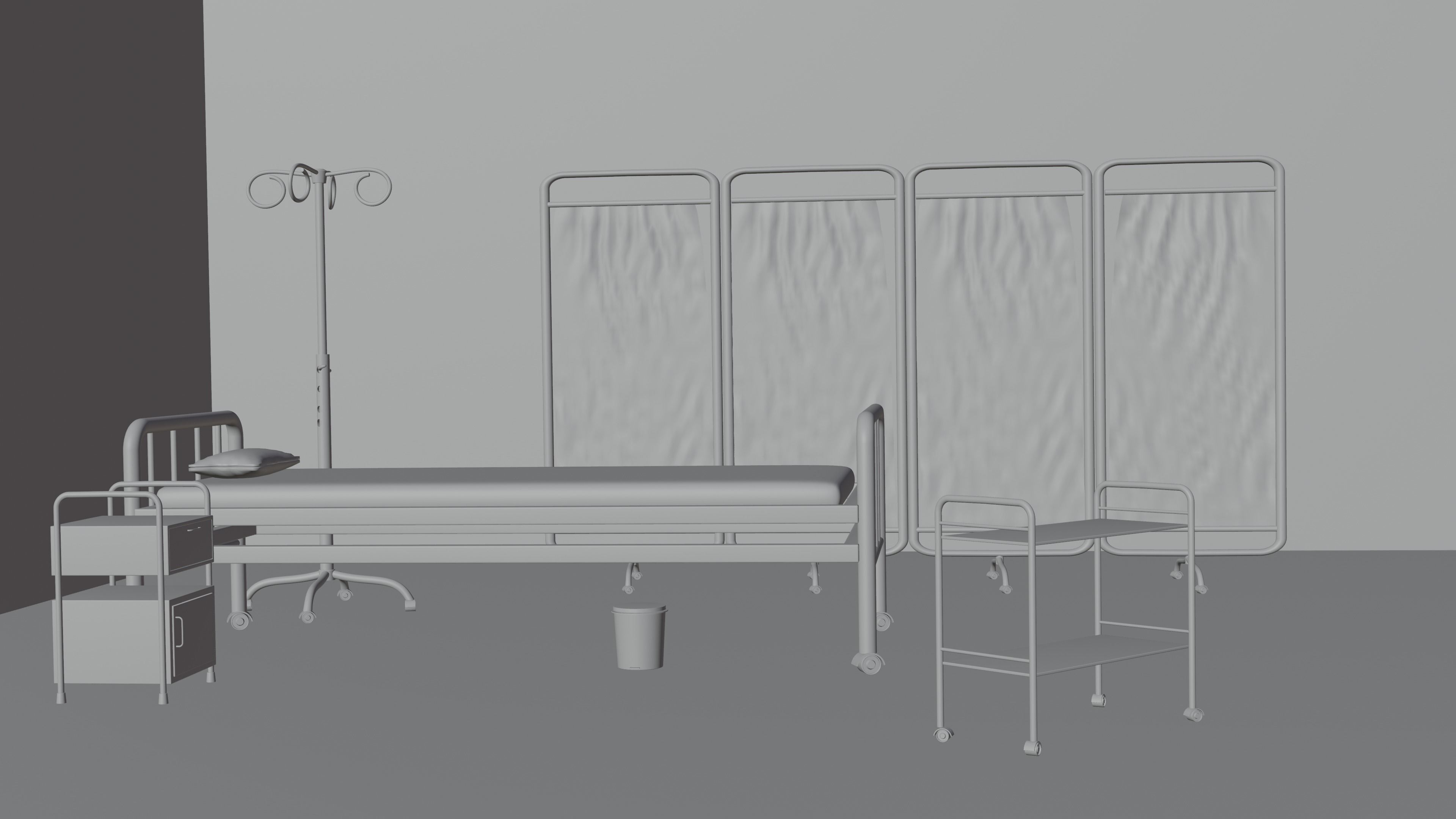 Hospital Room Props 3D model_14