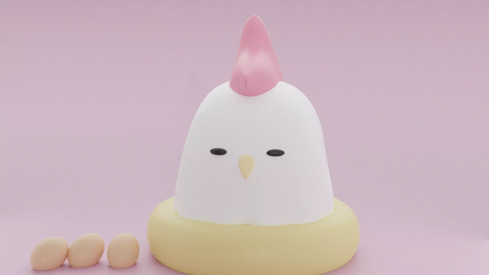 little chicken ghost 3D model_0