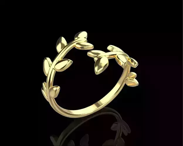 Leaf ring printable 3d model 3D print model