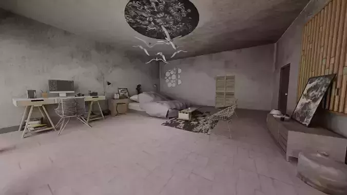 modern VR room Low poly 57 models