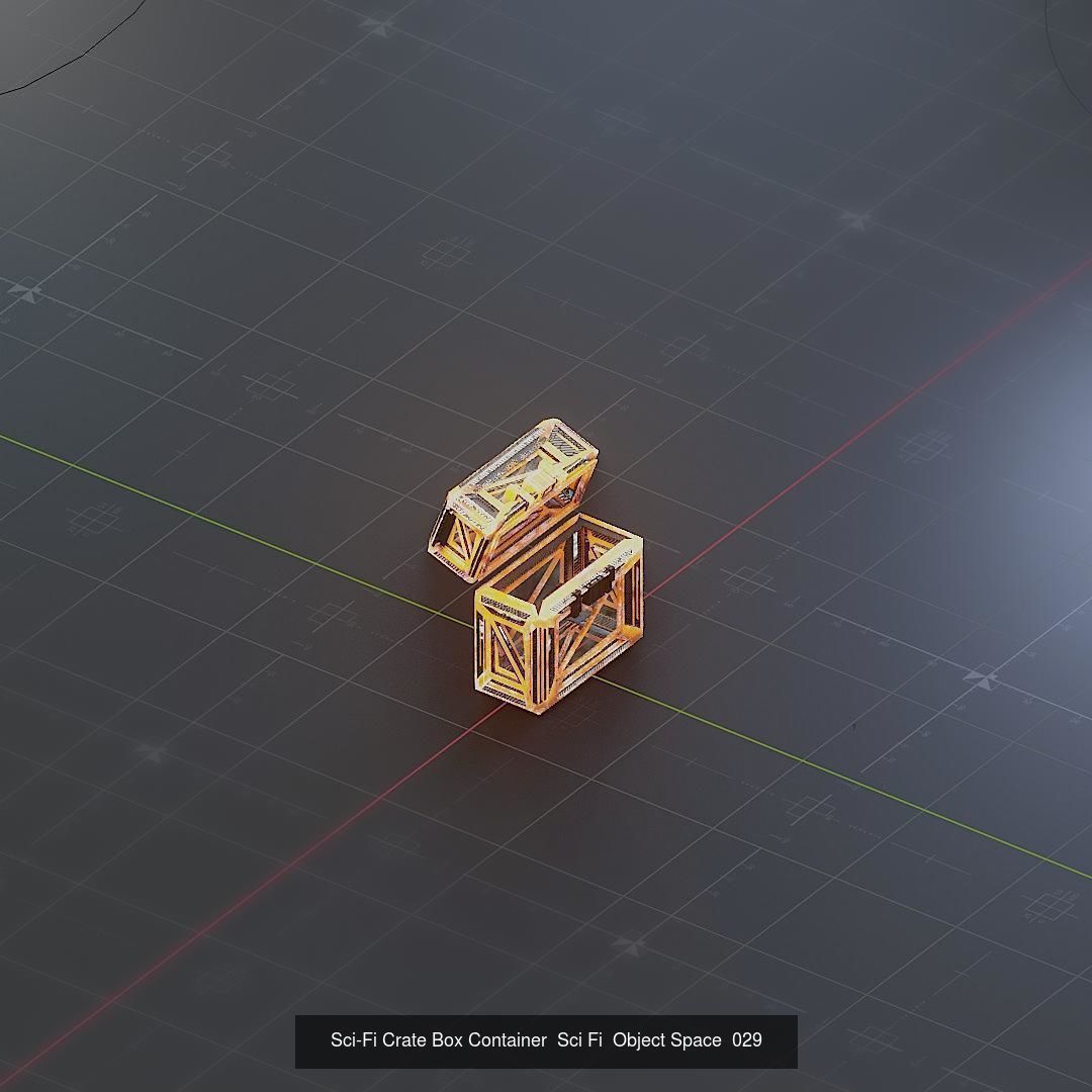Sci-Fi Crate Box Sci Fi Pack Bundle Kitbash  Pack 3D Model Collection_7