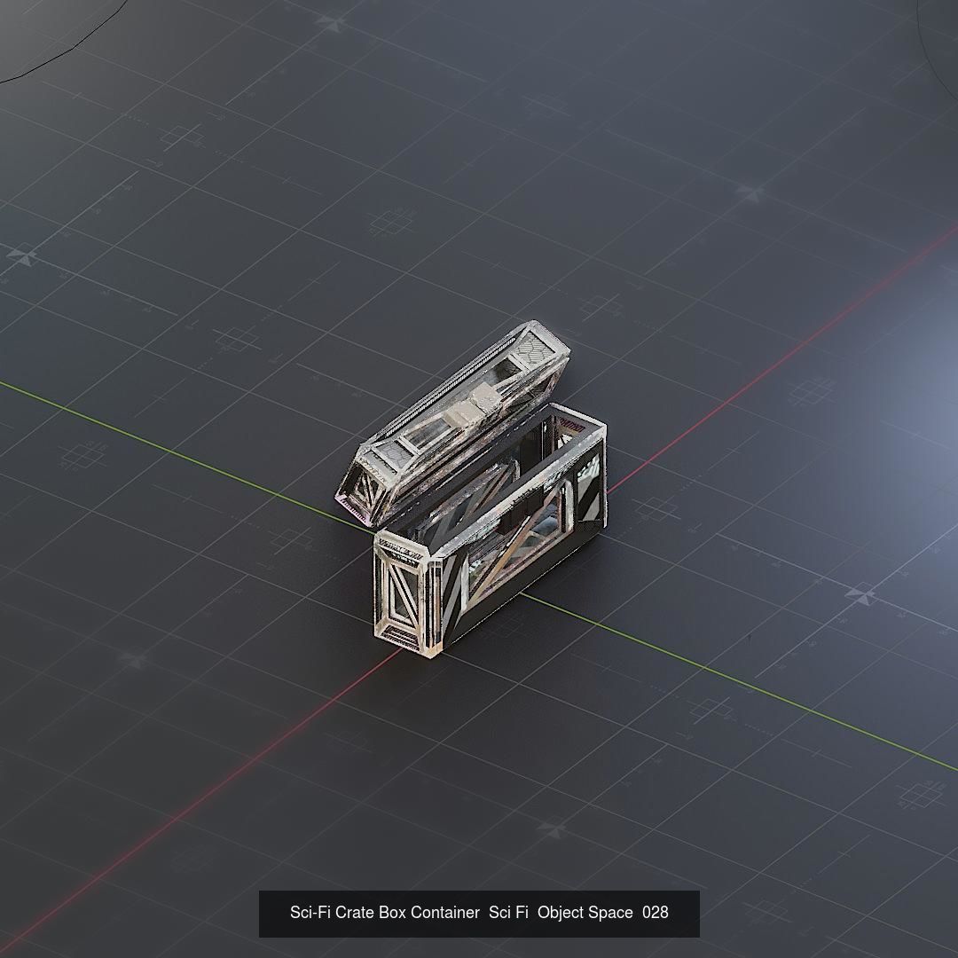 Sci-Fi Crate Box Sci Fi Pack Bundle Kitbash  Pack 3D Model Collection_8