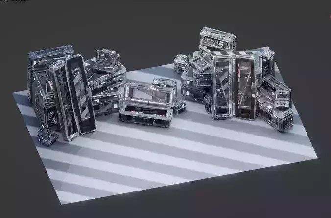 Sci-Fi Crate Box Sci Fi Pack Bundle Kitbash  Pack 3D Model Collection