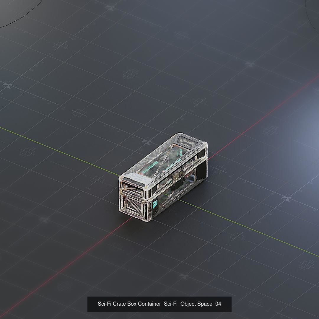 Sci-Fi Crate Box Sci Fi Pack Bundle Kitbash  Pack 3D Model Collection_32