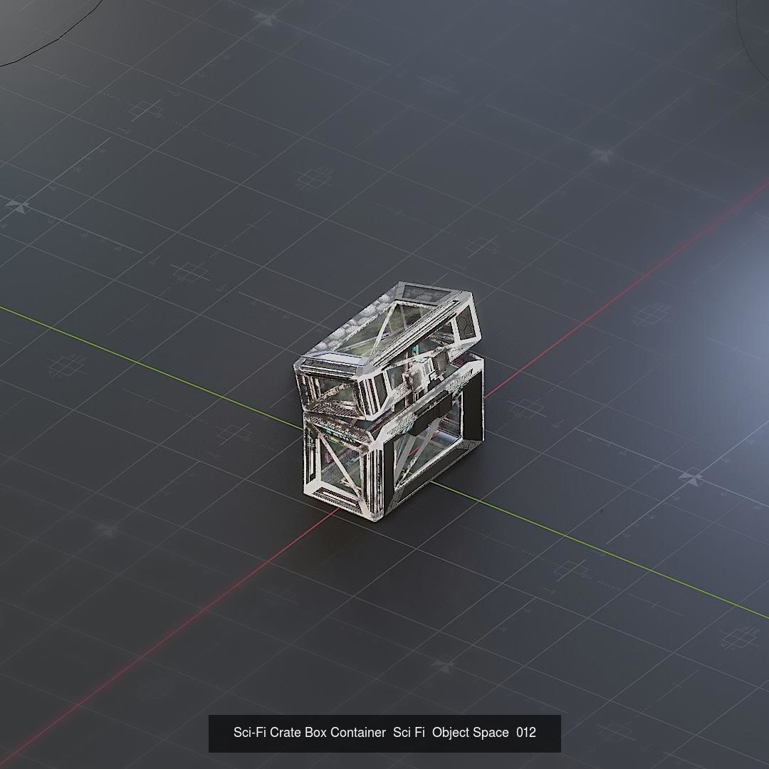 Sci-Fi Crate Box Sci Fi Pack Bundle Kitbash  Pack 3D Model Collection_24