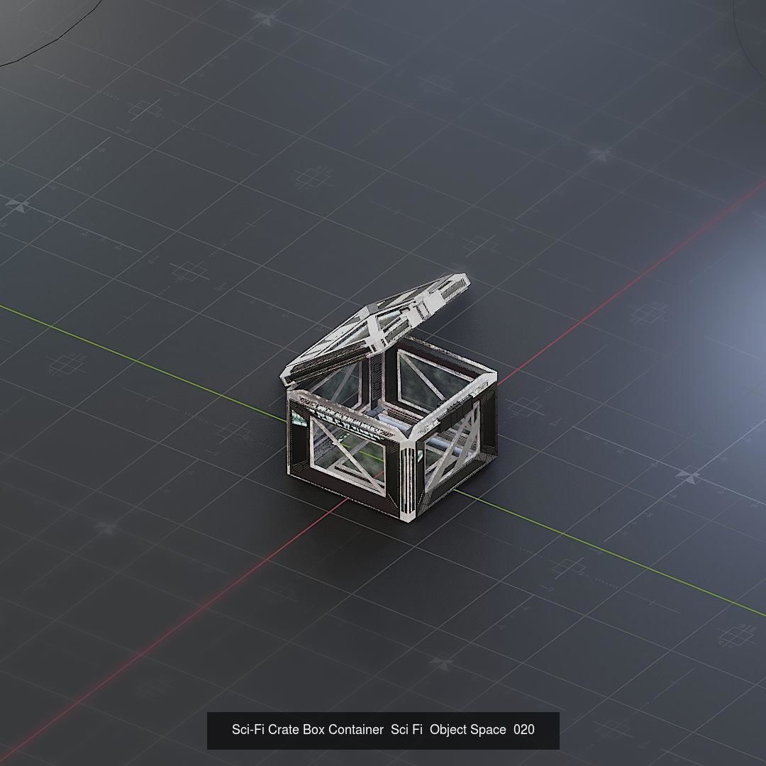Sci-Fi Crate Box Sci Fi Pack Bundle Kitbash  Pack 3D Model Collection_15