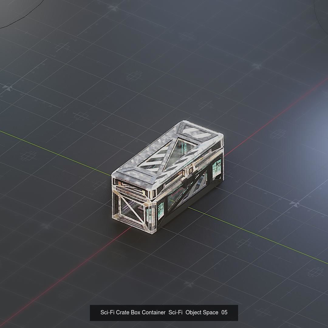 Sci-Fi Crate Box Sci Fi Pack Bundle Kitbash  Pack 3D Model Collection_31