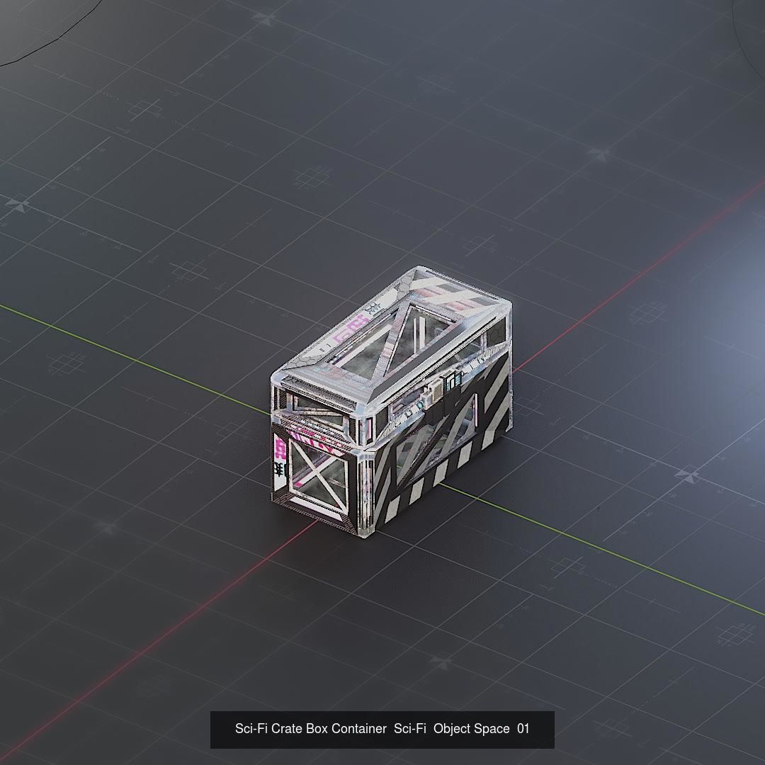 Sci-Fi Crate Box Sci Fi Pack Bundle Kitbash  Pack 3D Model Collection_35