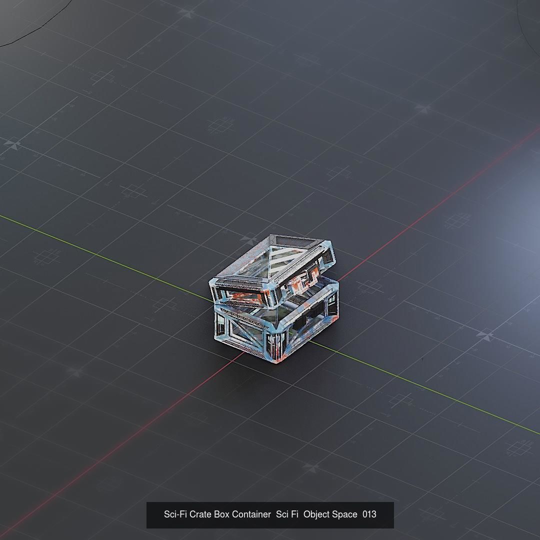 Sci-Fi Crate Box Sci Fi Pack Bundle Kitbash  Pack 3D Model Collection_23