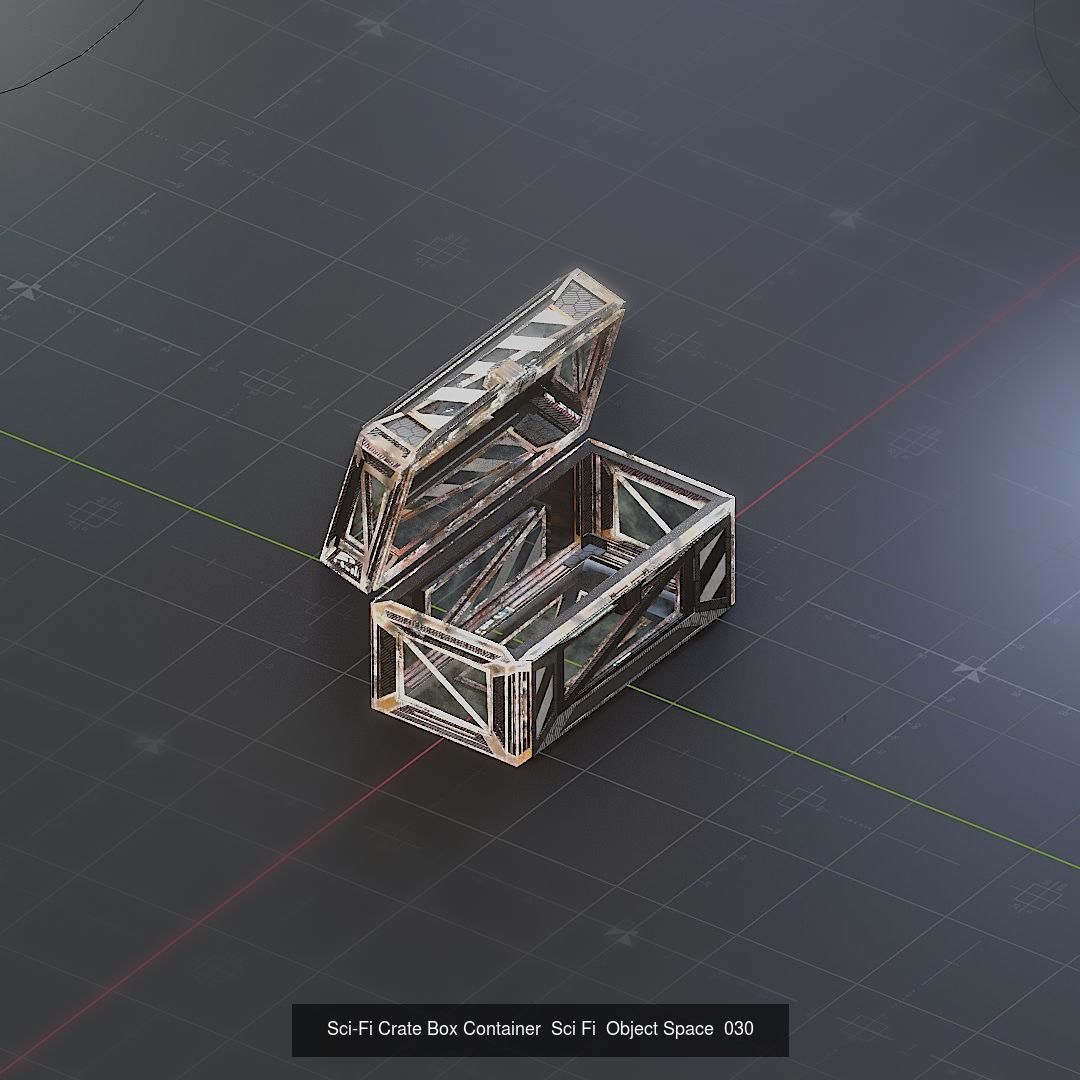 Sci-Fi Crate Box Sci Fi Pack Bundle Kitbash  Pack 3D Model Collection_6