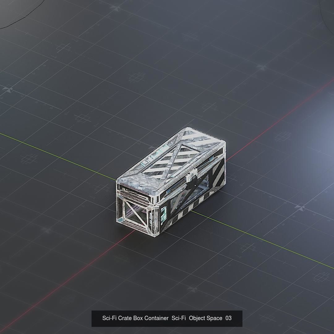 Sci-Fi Crate Box Sci Fi Pack Bundle Kitbash  Pack 3D Model Collection_33