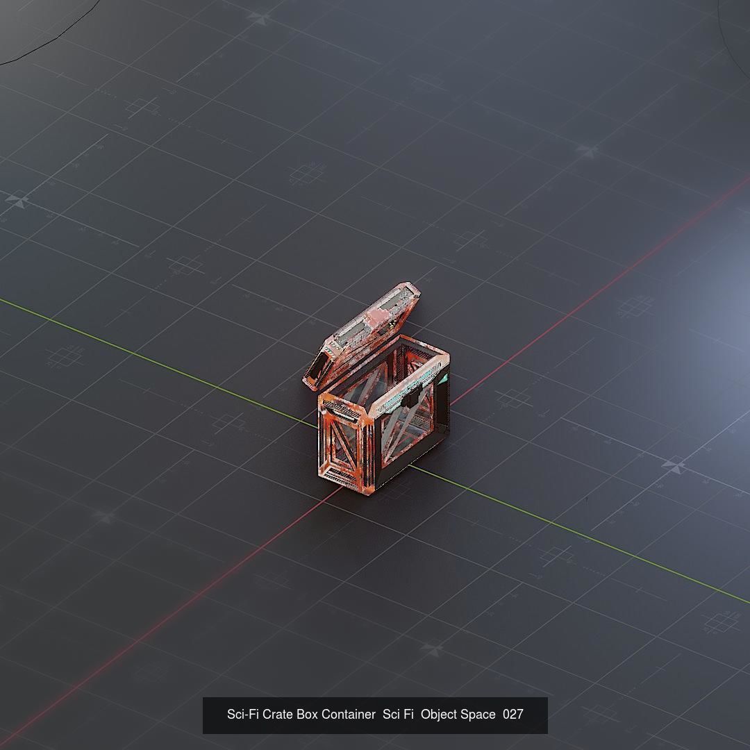 Sci-Fi Crate Box Sci Fi Pack Bundle Kitbash  Pack 3D Model Collection_9