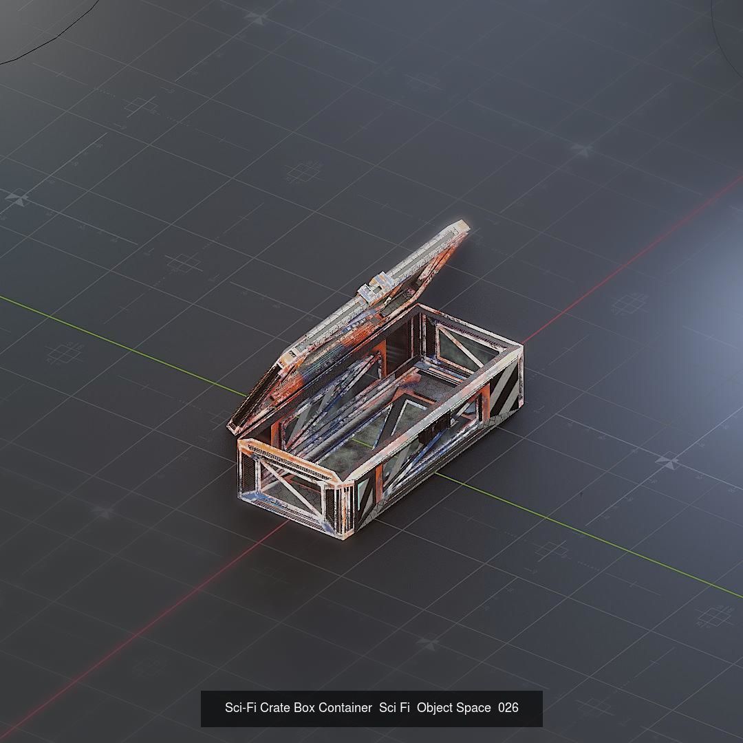 Sci-Fi Crate Box Sci Fi Pack Bundle Kitbash  Pack 3D Model Collection_10