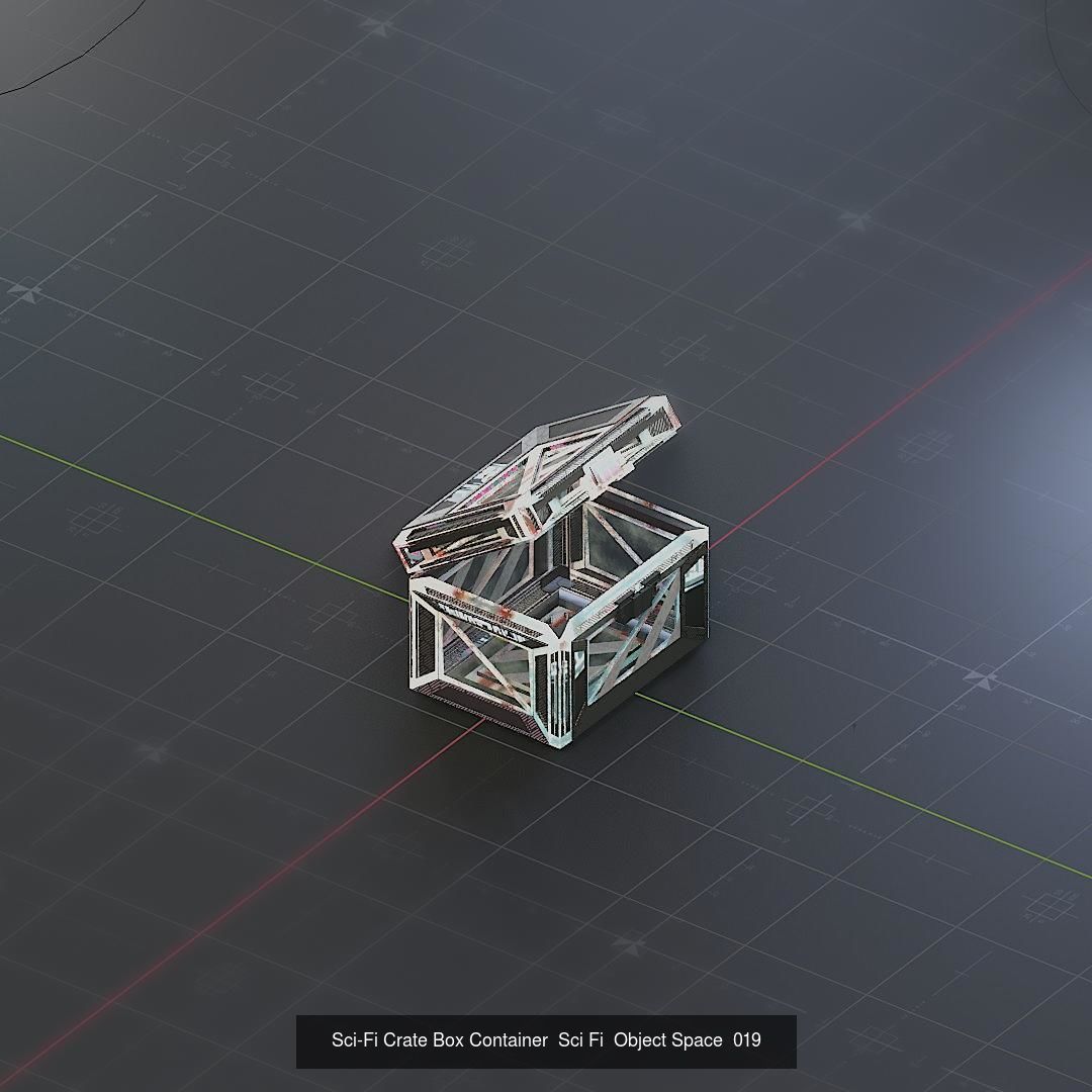 Sci-Fi Crate Box Sci Fi Pack Bundle Kitbash  Pack 3D Model Collection_16