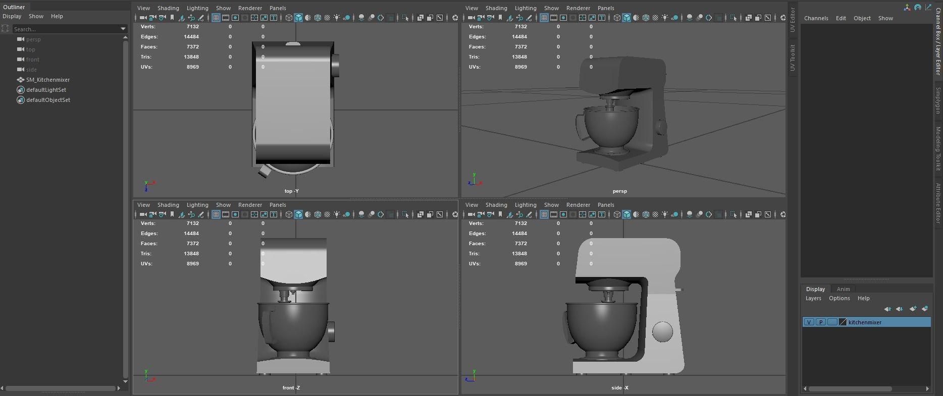 Electric Kitchen mixer PBR game ready Low-poly 3D model_11