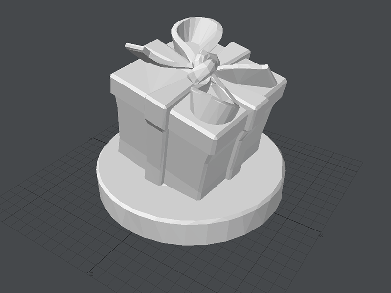 Present gift box on wooden table Free 3D print model_1