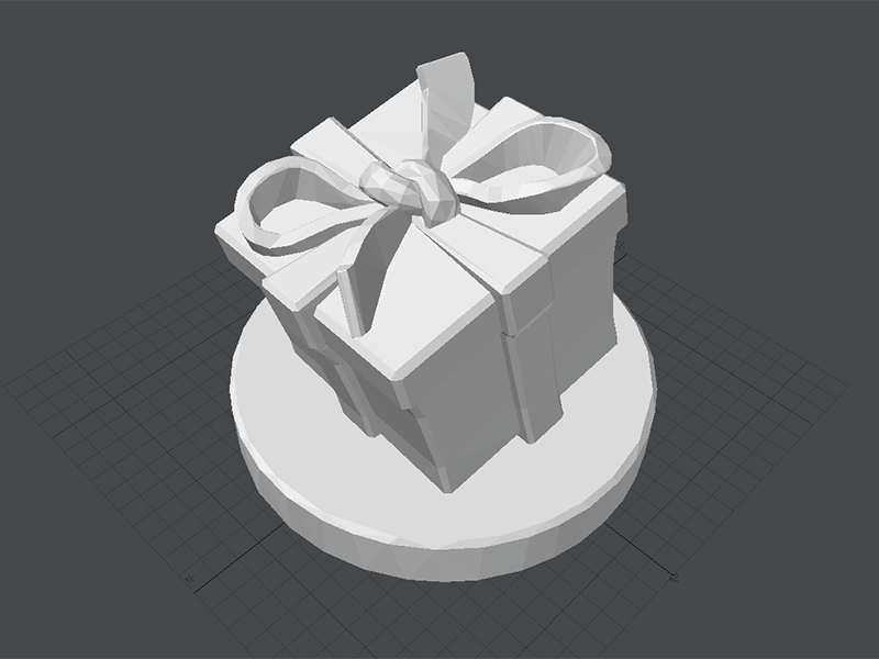 Present gift box on wooden table Free 3D print model_3